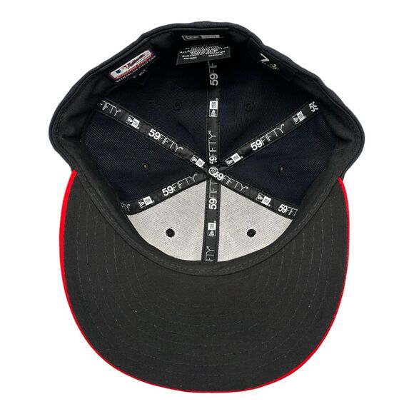 New‎ Era 59Fifty Atlanta Braves Navy Fitted Hat Men's Sz 7-1/8 - Picture 7 of 8